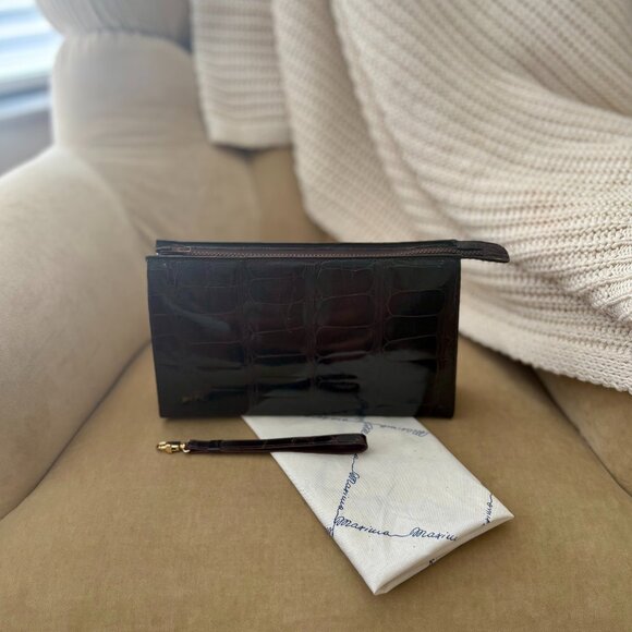 VTG Auth. TITTI DELL' ACQUA by MAXIMA Genuine Alligator Wristlet Clutch Bag - Picture 2 of 9